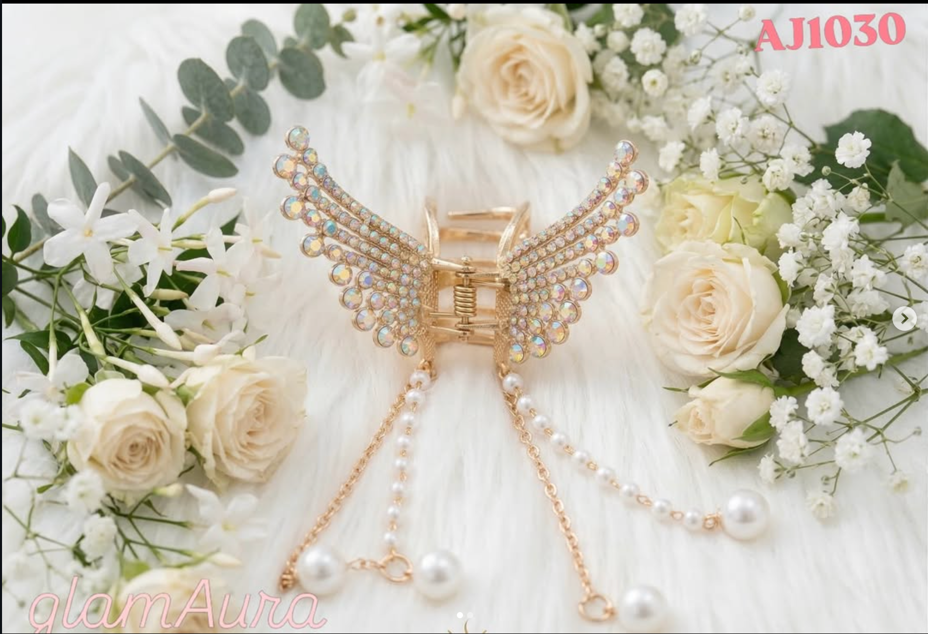 Gold Angel Wing Hair Clips – Detailed 3D Metallic Celestial Barrettes