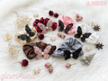 Butterfly Satin Scrunchies – Beaded 3D Charm Hair Ties with Pearl Accent