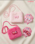 Kids Plush Crossbody Purse & Matching Bow Clip Set – Fuzzy Heart Bow Accessory Kit
