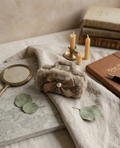 Plush Faux Fur Hair Claw – Oversized Fuzzy Winter Claw with Satin Bow & Pearl