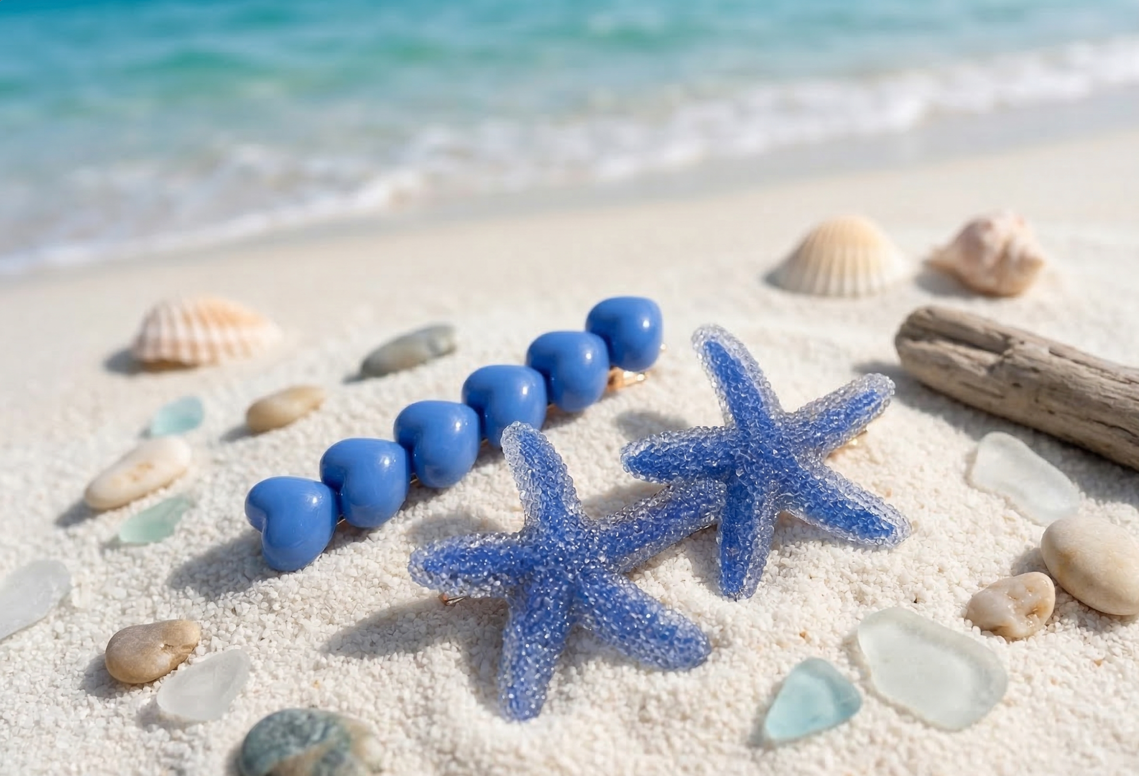 Starfish Beach Hair Clips – Sparkling Mermaid-Core Starfish Alligator Clips