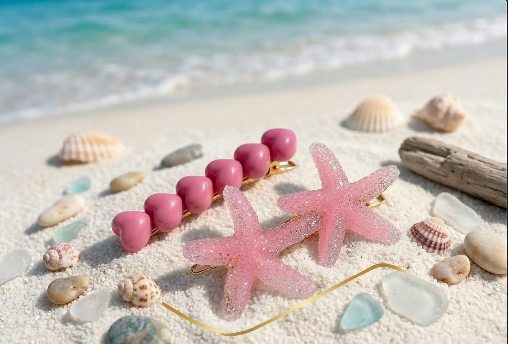 Starfish Beach Hair Clips – Sparkling Mermaid-Core Starfish Alligator Clips
