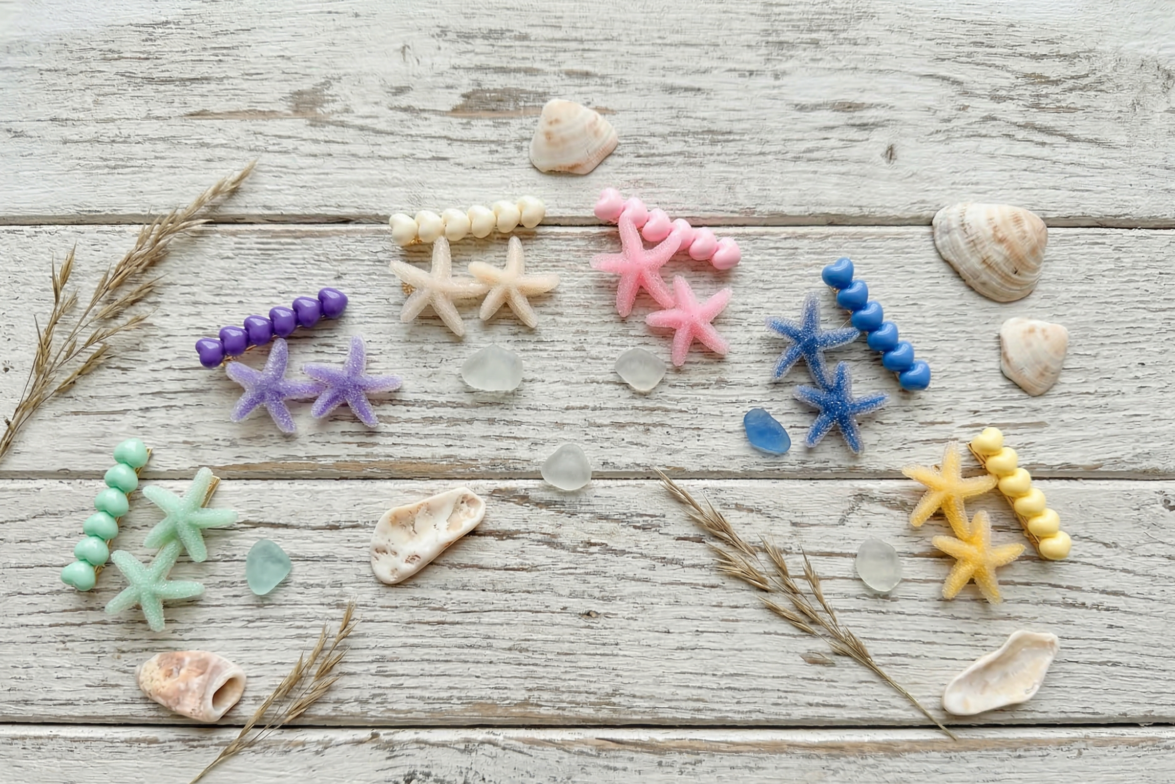 Starfish Beach Hair Clips – Sparkling Mermaid-Core Starfish Alligator Clips
