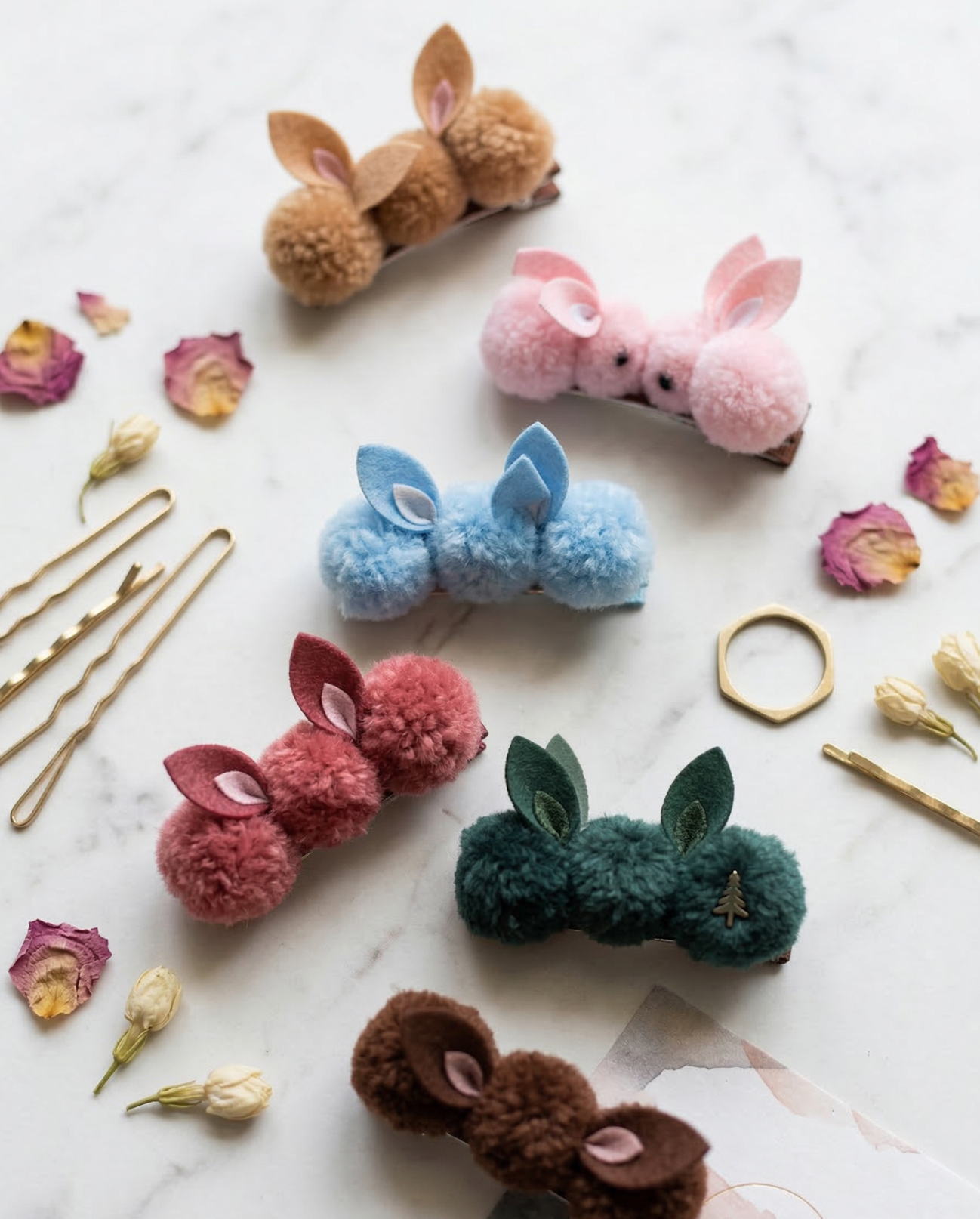 Plush Bunny Rabbit Hair Clips – Fuzzy 3D Animal Barrettes