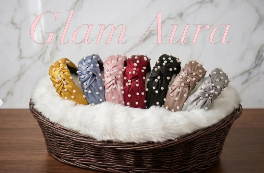 Pearl-Encrusted Knotted Turban Headband – Satin-Finish Pearl Beaded Headband