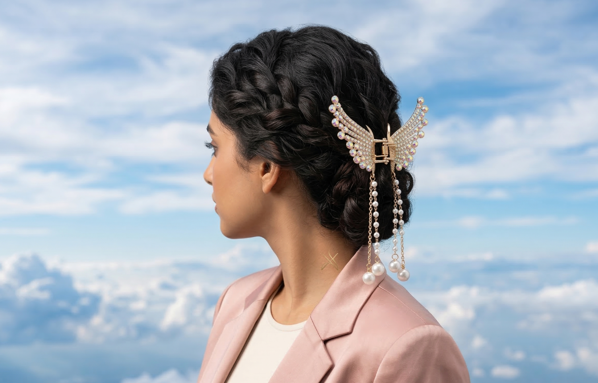 Gold Angel Wing Hair Clips – Detailed 3D Metallic Celestial Barrettes